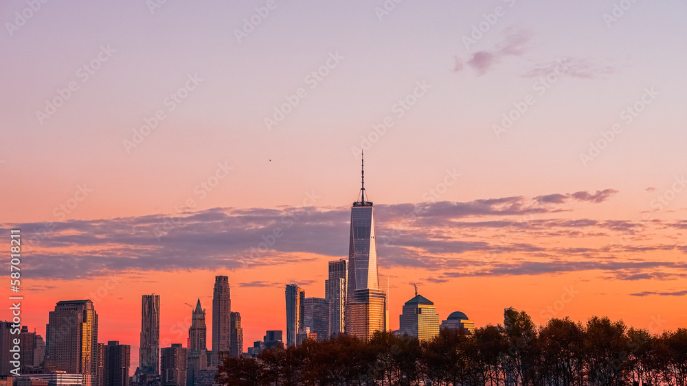 New York City during sunset