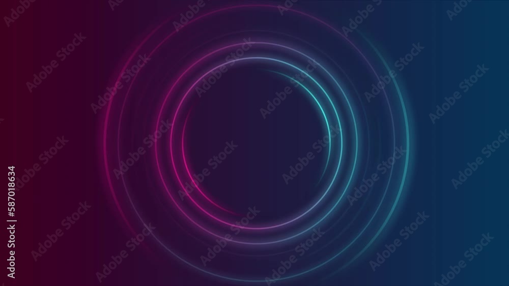 Futuristic Neon Circles Seamless Loop. Abstract Background Animation. 4K Futuristic Neon Circles Seamless Loop. Abstract Background Animation. 4K