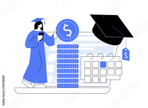 Student loan payments deferred abstract concept vector illustration.