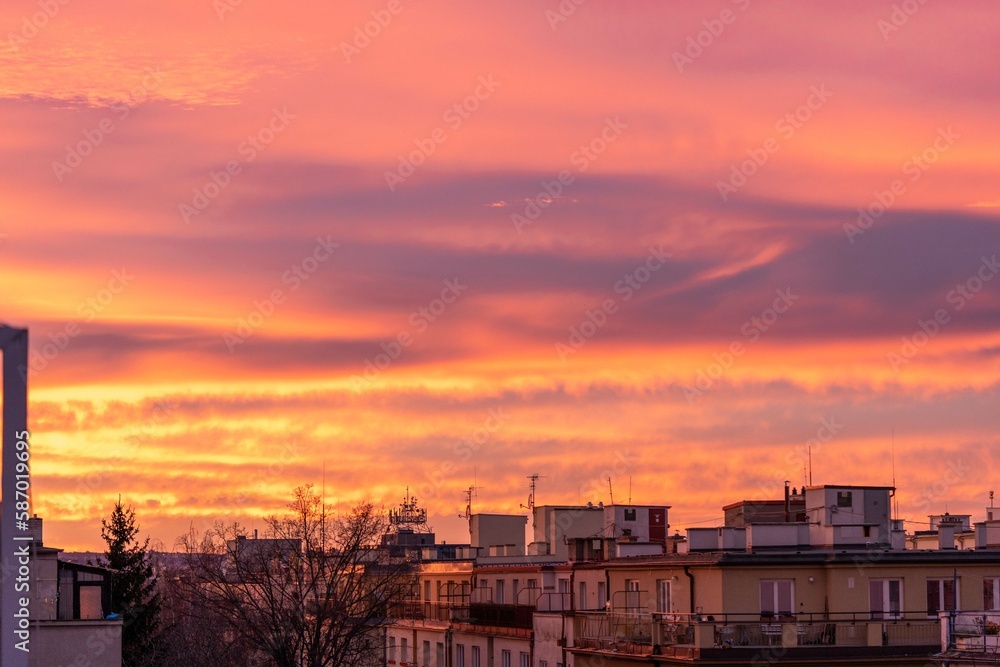 sunset glow in Prague sunset glow in Prague