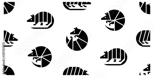 Seamless pattern with Armadillos. isolated on white background