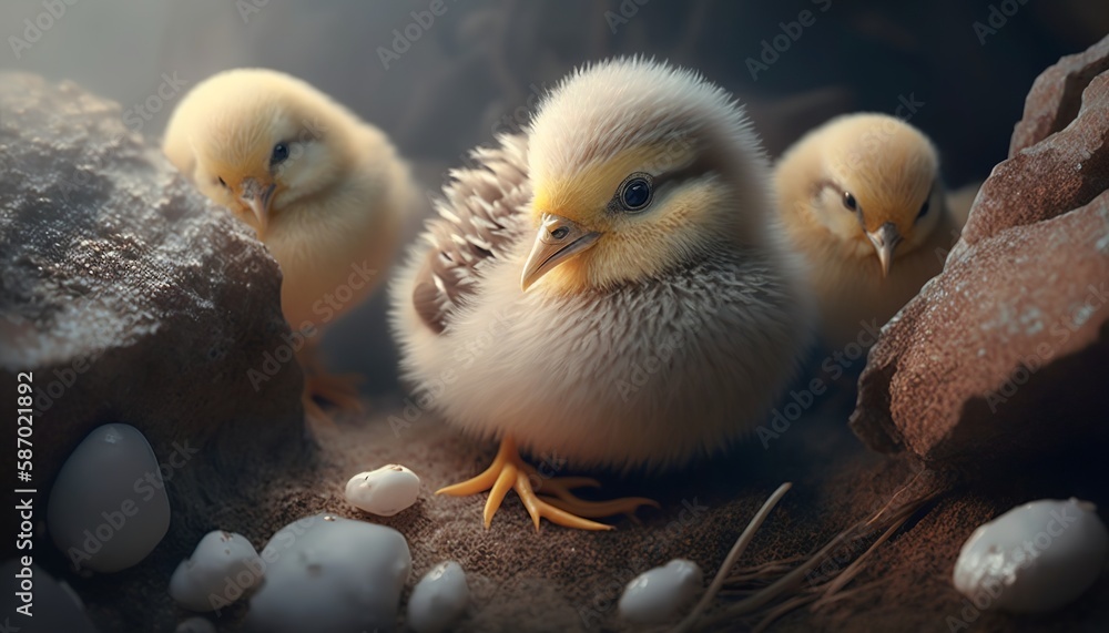 a close-up of a cute little chick