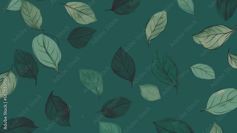 seamless background with leaves aesthetic green generative ai seamless background with leaves aesthetic green generative ai