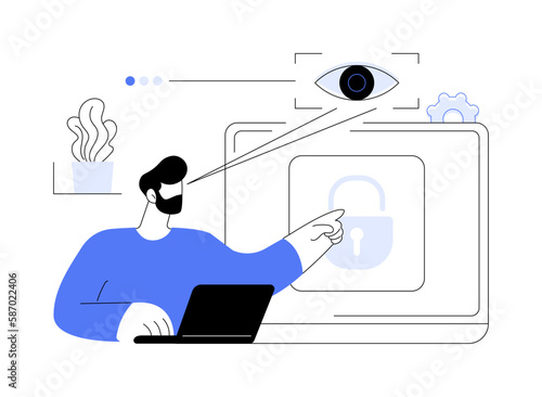 Eye tracking technology abstract concept vector illustration.