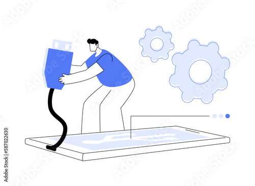USB connection abstract concept vector illustration.