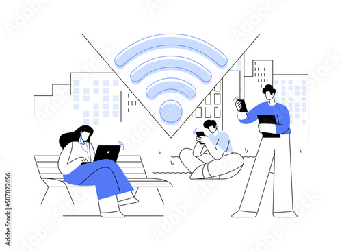 Wi-fi connection abstract concept vector illustration.
