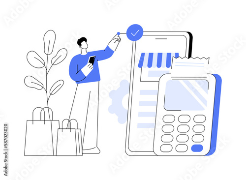 NFC connection abstract concept vector illustration.