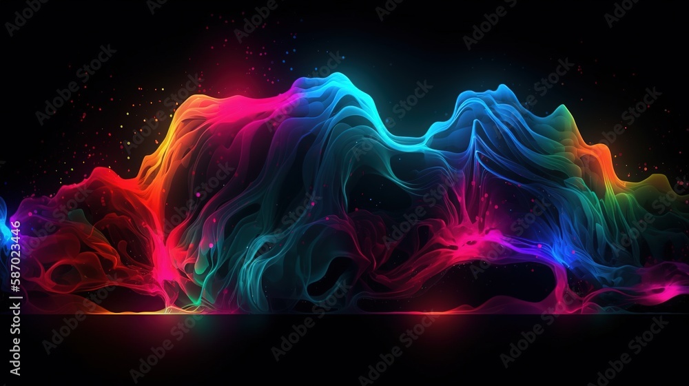 Abstract neon color background, fantastic digital desktop