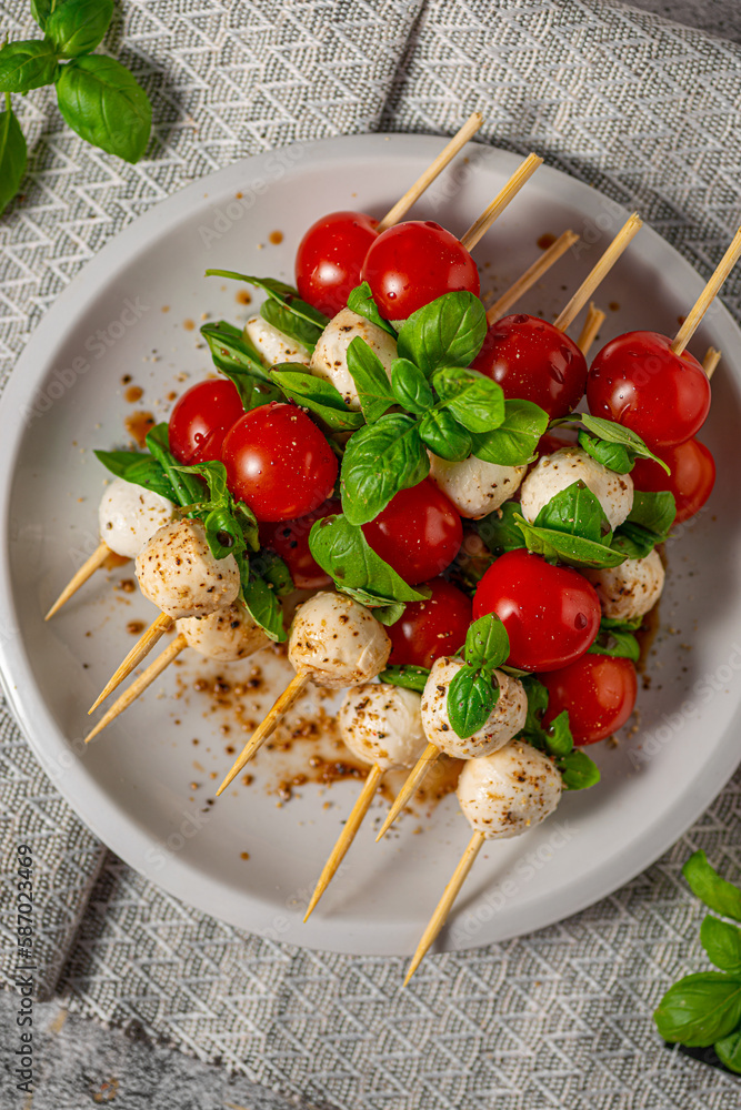 Delicious caprese skewer