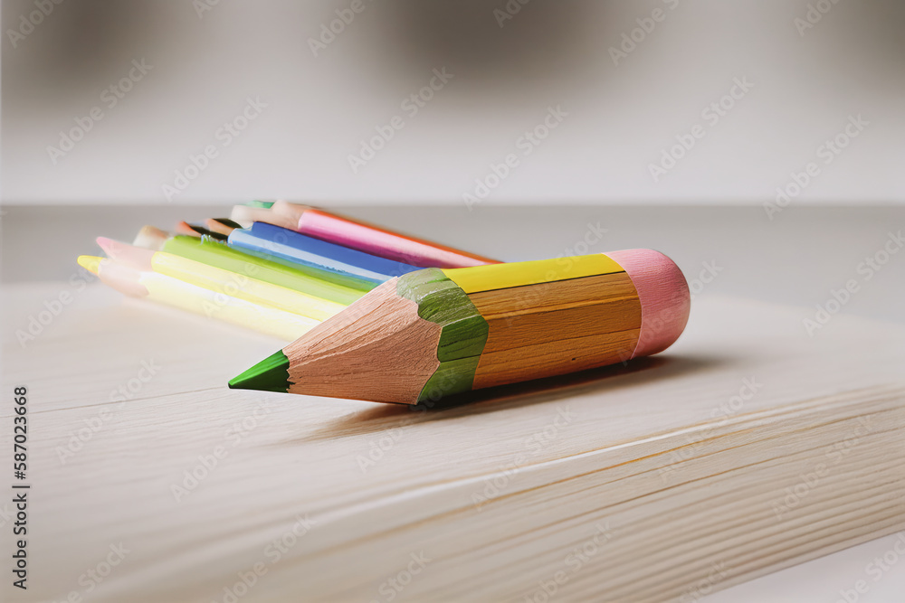 Colorful paint brushes on a white background board Colorful paint brushes on a white background board