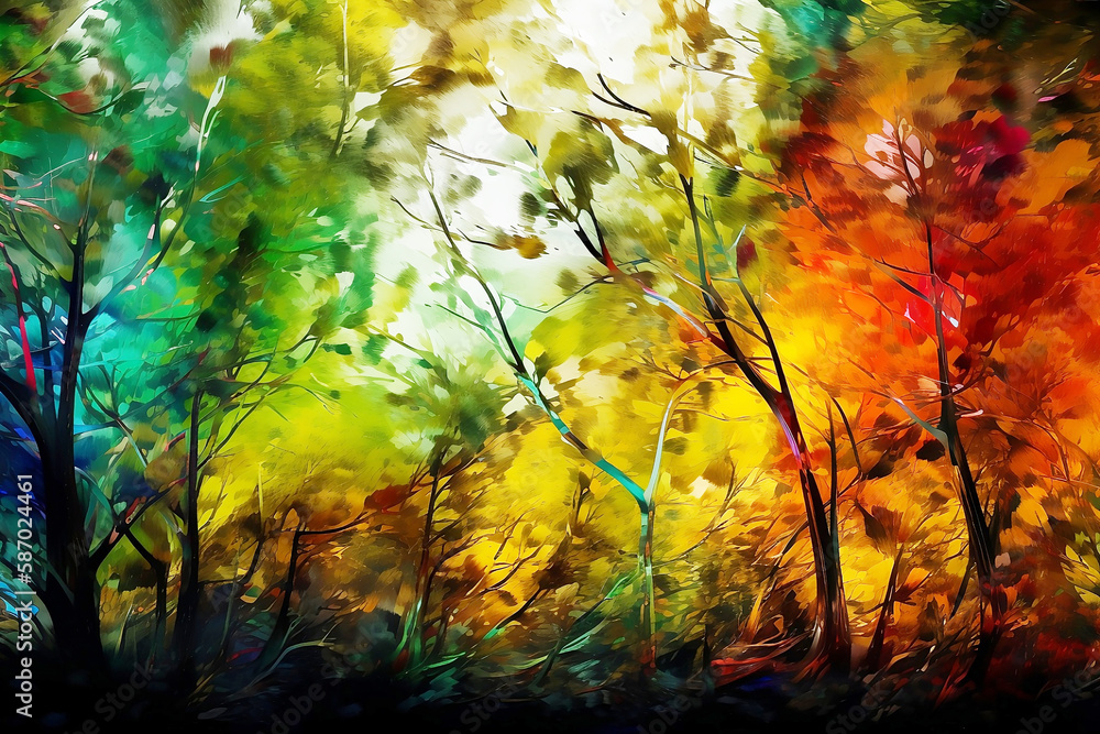 abstract drawn natural background   in different colors