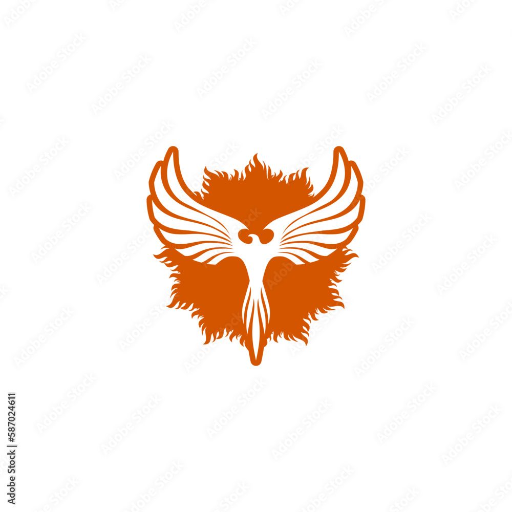 Obraz premium Phoenix bird logo icon isolated on white background