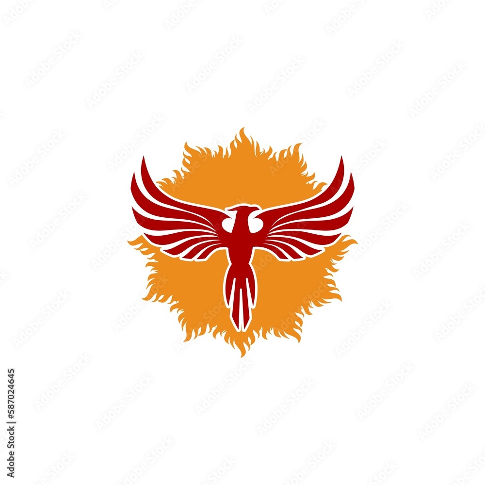 Fototapeta premium Phoenix bird logo icon isolated on white background