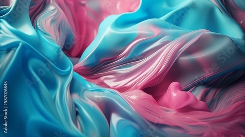Pink and Blue Petroleum abstract digital background Generative AI