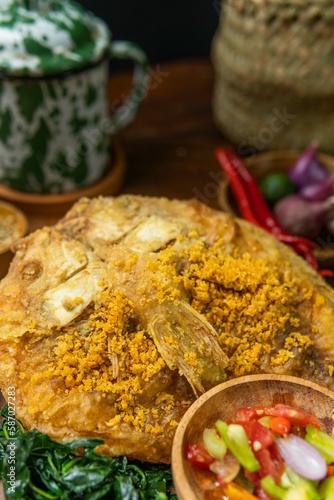 Deep fried carb fish with indonesian spices