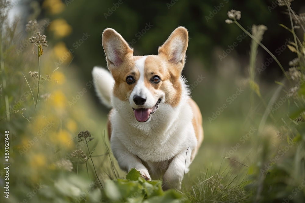 outside, playing corgi. Generative AI outside, playing corgi. Generative AI