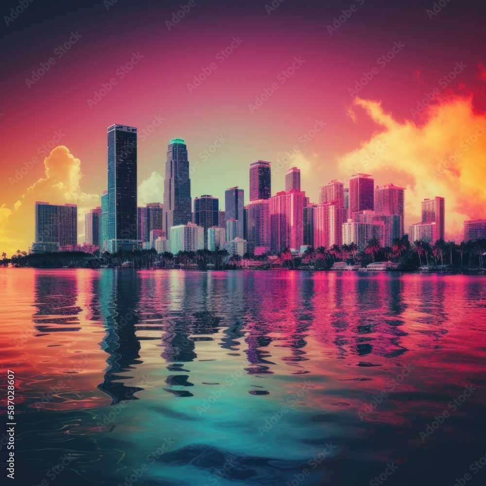 Fototapeta premium Miami Vibes Wallpaper Background
