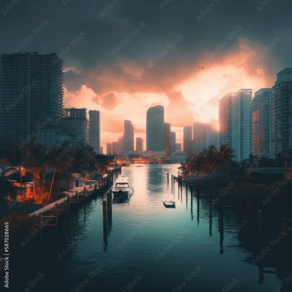 Obraz premium Miami Vibes Wallpaper Background