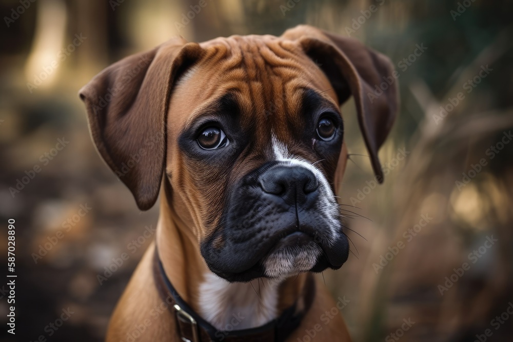 A nice brown boxer puppy photo. Generative AI