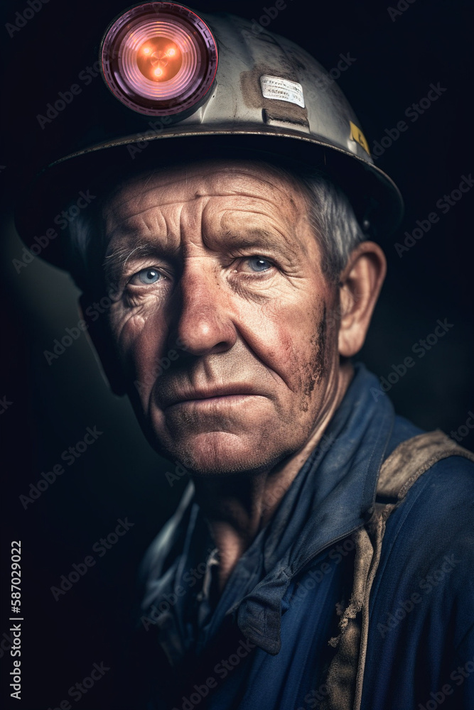 illustration portrait of a coal miner