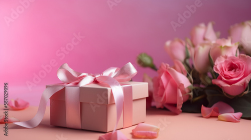 gift, box, valentine, love, flowers, generative ai © jonatanRodriguez