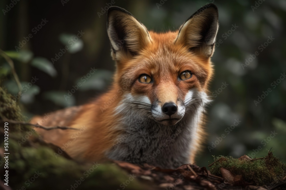 Fototapeta premium The Red Fox (Vulpes vulpes). Generative AI