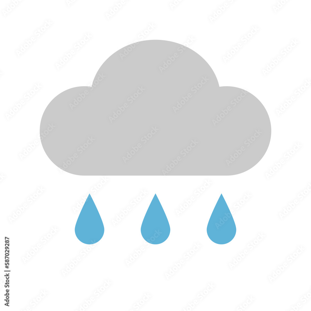 Flat design rain icon. Rain cloud. Weather. Vector. Flat design rain icon. Rain cloud. Weather. Vector.