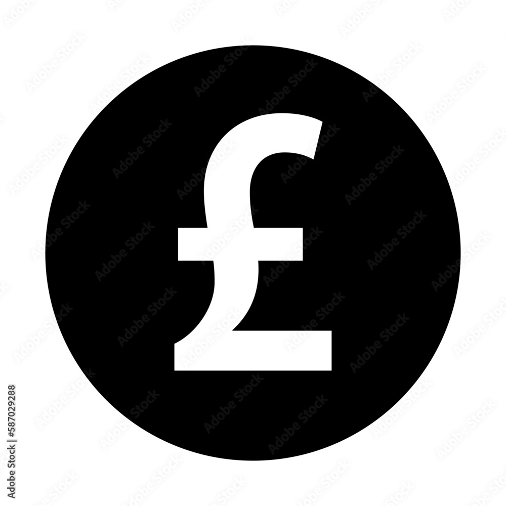 Round pound sterling silhouette icon. Vector. Round pound sterling silhouette icon. Vector.