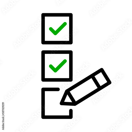 Checklist and pen. Task list. Vector.