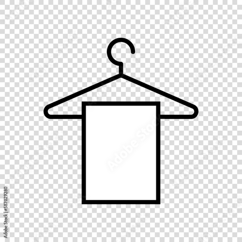 Towel icon on hanger. Vector.