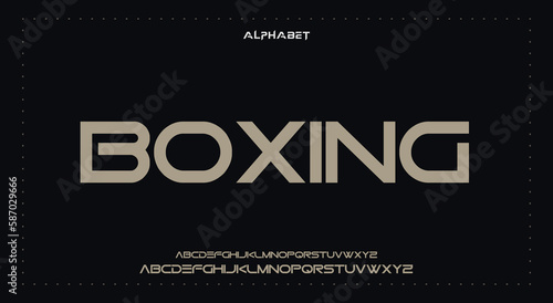 boxing Abstract Fashion Best font alphabet. Minimal modern urban fonts for logo, brand, fashion, Heading etc. Typography typeface uppercase lowercase and number. vector illustration full Premium look