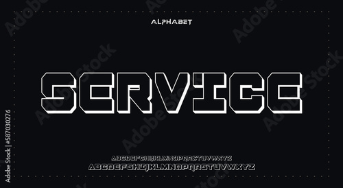 service Abstract Fashion Best font alphabet. Minimal modern urban fonts for logo, brand, fashion, Heading etc. Typography typeface uppercase lowercase and number. vector illustration full Premium look