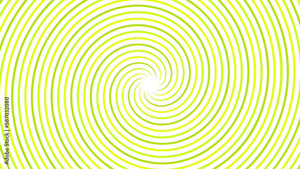 Naklejka premium Abstract spiral background with green stripes. Radial pattern, dynamic vortex. Vector illustration
