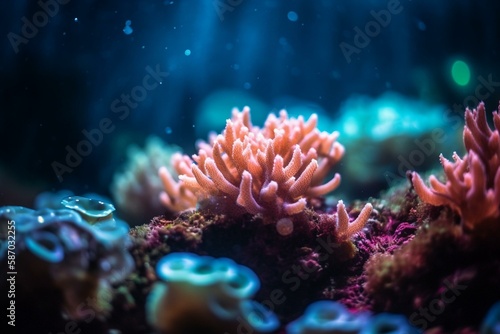 Coral reefs and their importance for marine life, bokeh Generative AI