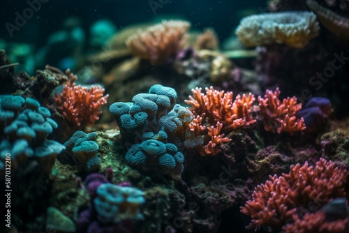 Coral reefs and their importance for marine life, bokeh Generative AI © Катерина Євтехова