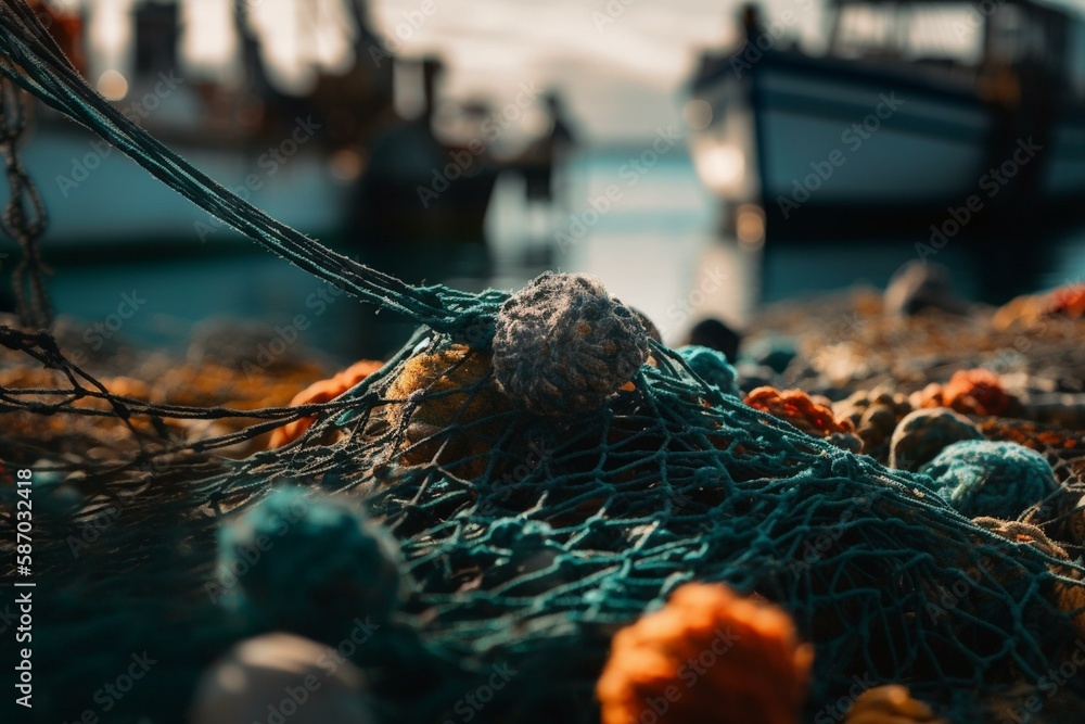 The impact of overfishing on the ocean food chain, bokeh Generative AI ... Biology Diagrams