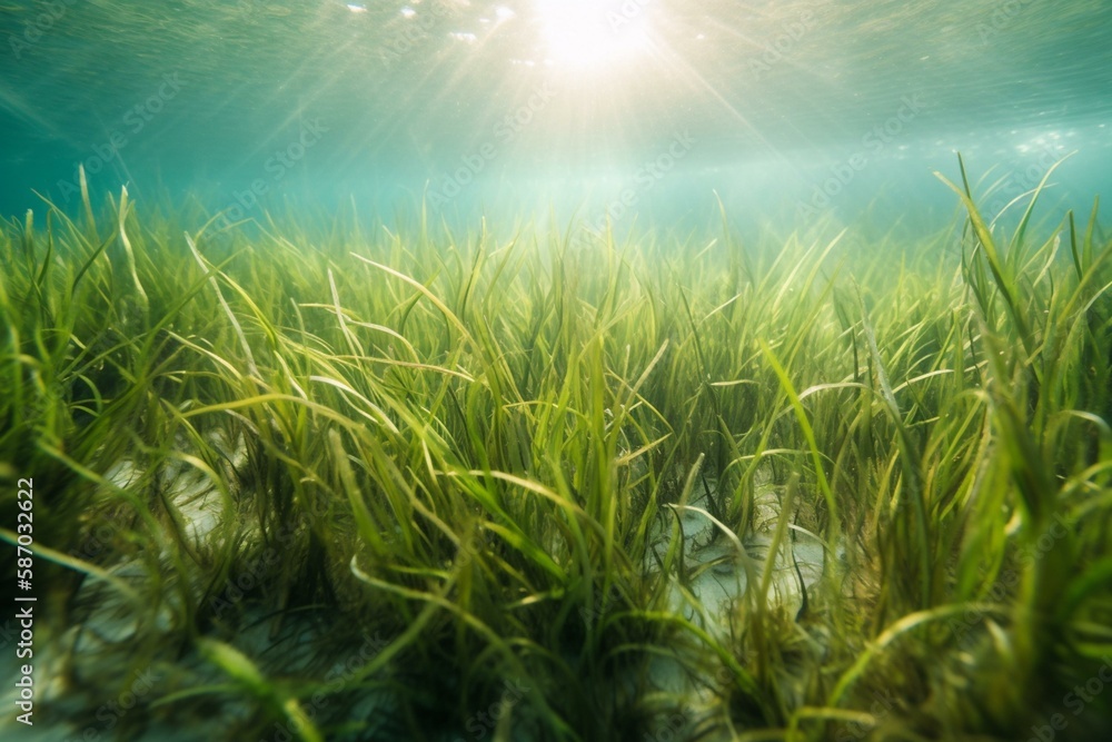 The role of seagrass in the ocean ecosystem, bokeh Generative AI The role of seagrass in the ocean ecosystem, bokeh Generative AI
