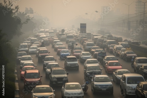 PM 2.5 Air Pollution in Bangkok, Thailand - city in haze
