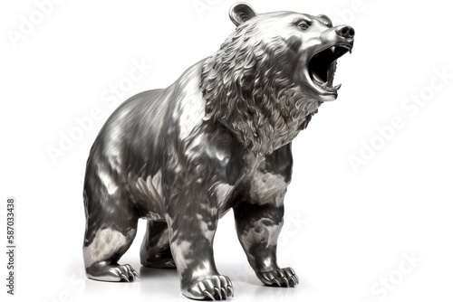 Silver Bear Statue. Represent downtrend in market