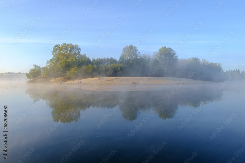 Fototapeta premium landscape with lake and trees