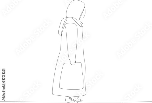 A refugee looking for a place to live. Refugee one-line drawing