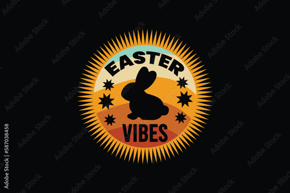 Fototapeta premium Easter Vibes Vintage T-Shirt Design