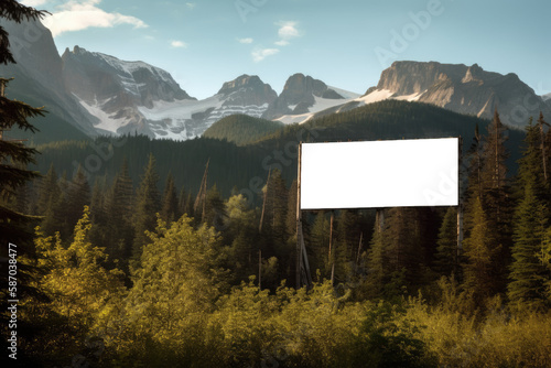 Mockup BillbMockup Billboard in front of national park / forestoard in front of national park / forest