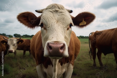 A farm animal staring at the camera. Generative AI