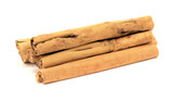 Cinnamon sticks isolated on white background 

