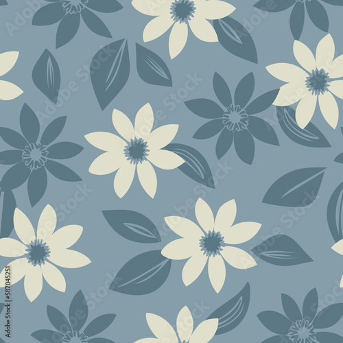 A seamless pattern of elegant pastel flowers that will add a touch of sophistication to any design project.