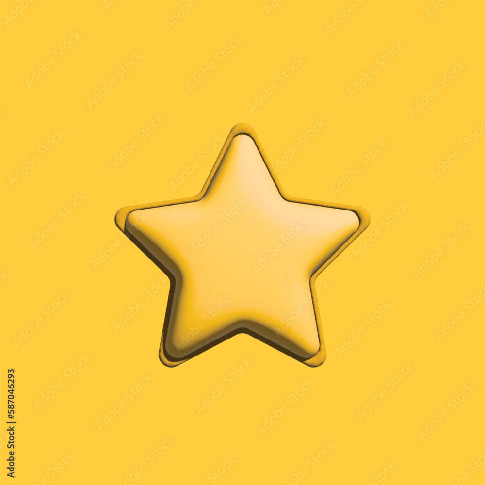 Yellow star icon vector 3d rounded Yellow star icon vector 3d rounded