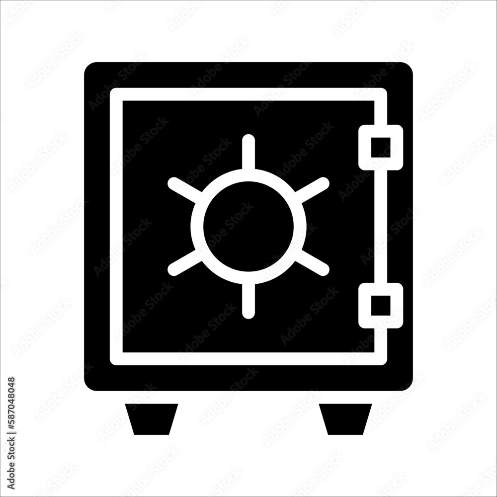 Bank safe vector icon. linear style closed safe. Security single isolated modern vector line design icon safe vault. vector illustration on white background Bank safe vector icon. linear style closed safe. Security single isolated modern vector line design icon safe vault. vector illustration on white background