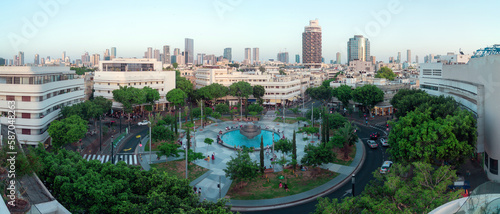Tel Aviv, Disengoff square top panorama