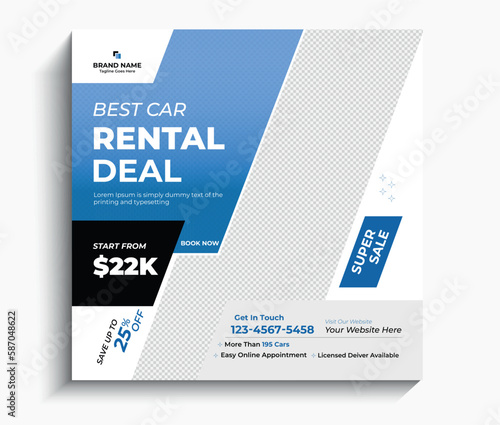 car rental social media post banner template